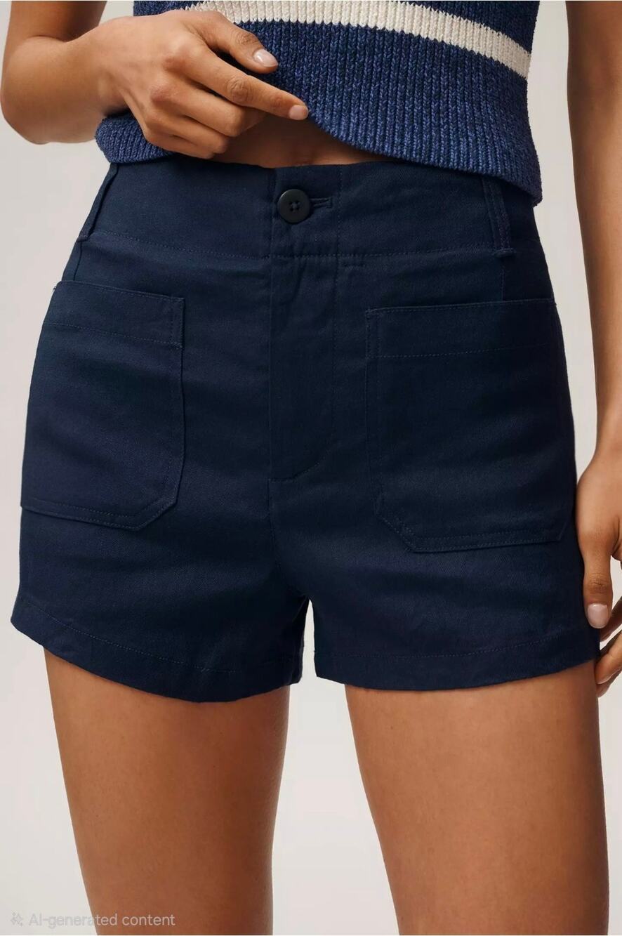 Maeve The Colette Shorts Linen Edition. Maritime Blue. Size 32. Retails $108
